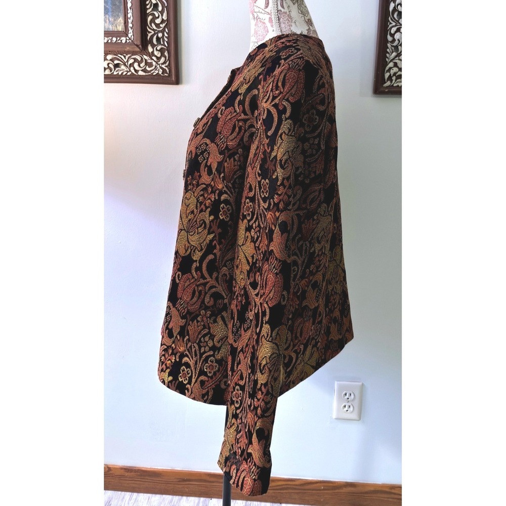 Y2K Vintage Jones New York Collection Studio Jacquard Button Front Blazer SZ 18 - Picture 7 of 9